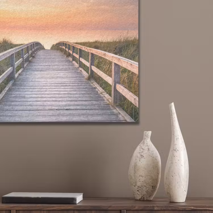 Zonsonderang - Zee - Pad - Gras - Duin - Vogels PET vilt klein -sfeer6_closeup
