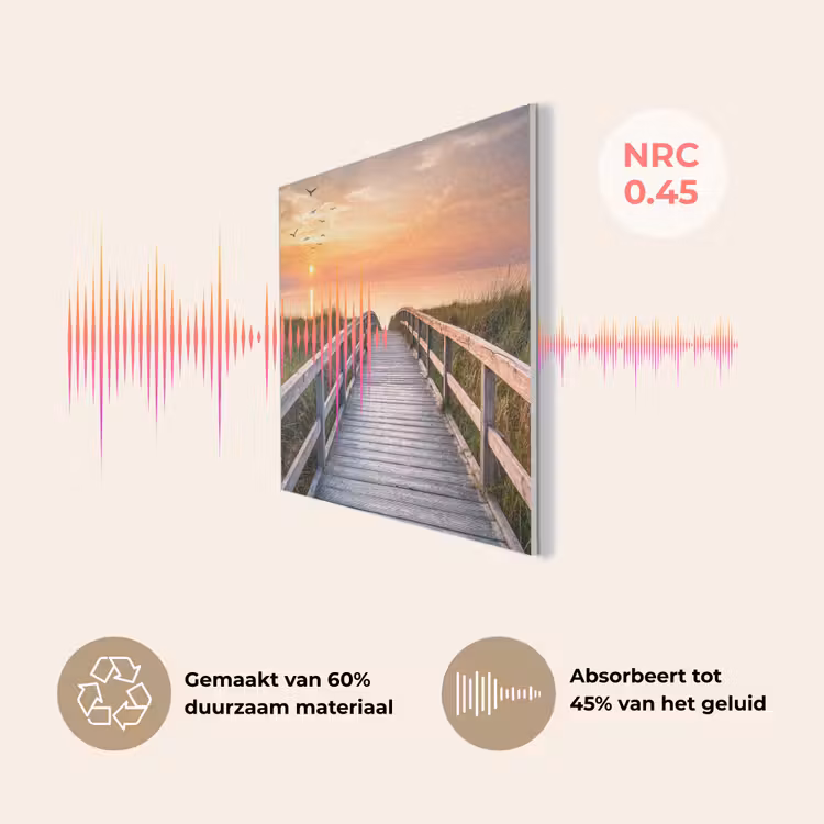 Zonsonderang - Zee - Pad - Gras - Duin - Vogels PET vilt klein -USP_NL