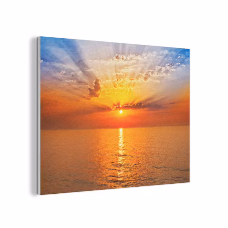Zonsondergang - Zee - Lucht - Oranje - Horizon - Water PET vilt klein -3d