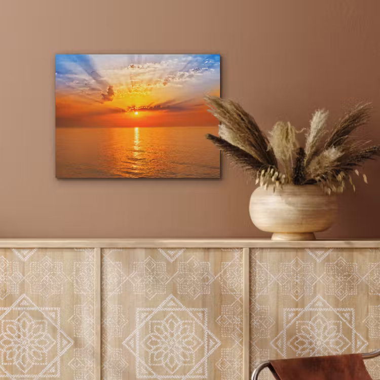 Zonsondergang - Zee - Lucht - Oranje - Horizon - Water PET vilt klein -sfeer4