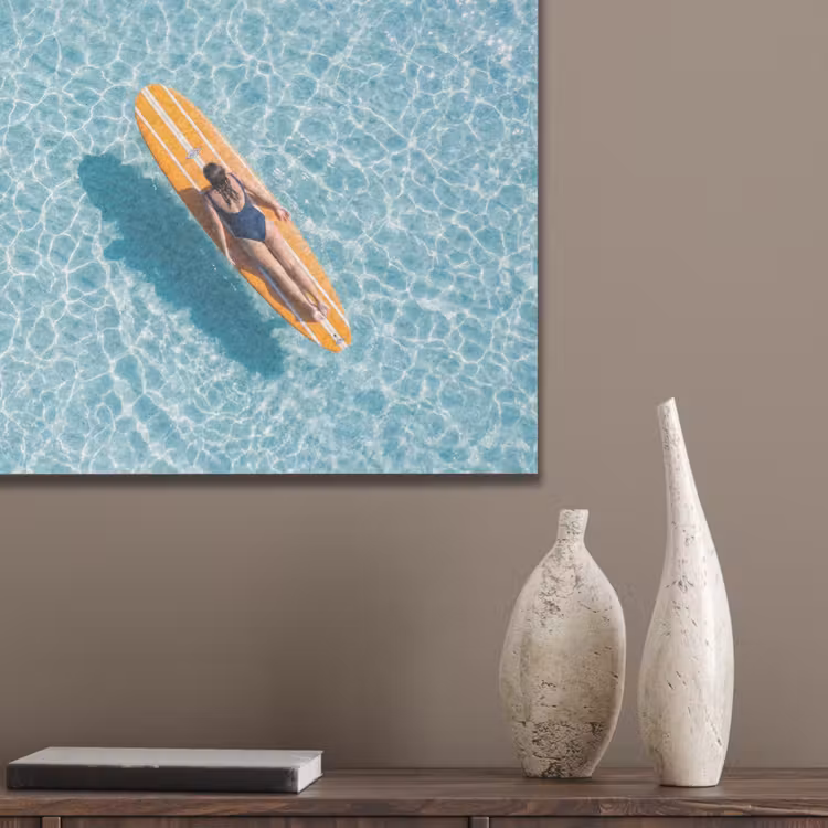 Surfboard - Water - Badpak - Oranje PET vilt klein -sfeer6_closeup