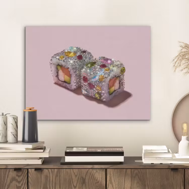 Sushi - Rolletjes - Steentjes - Kleurrijk PET vilt klein -sfeer1