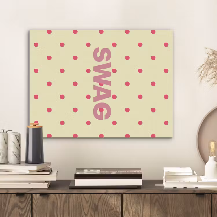 Swag - Roze - Stippen - Geel PET vilt klein -sfeer1
