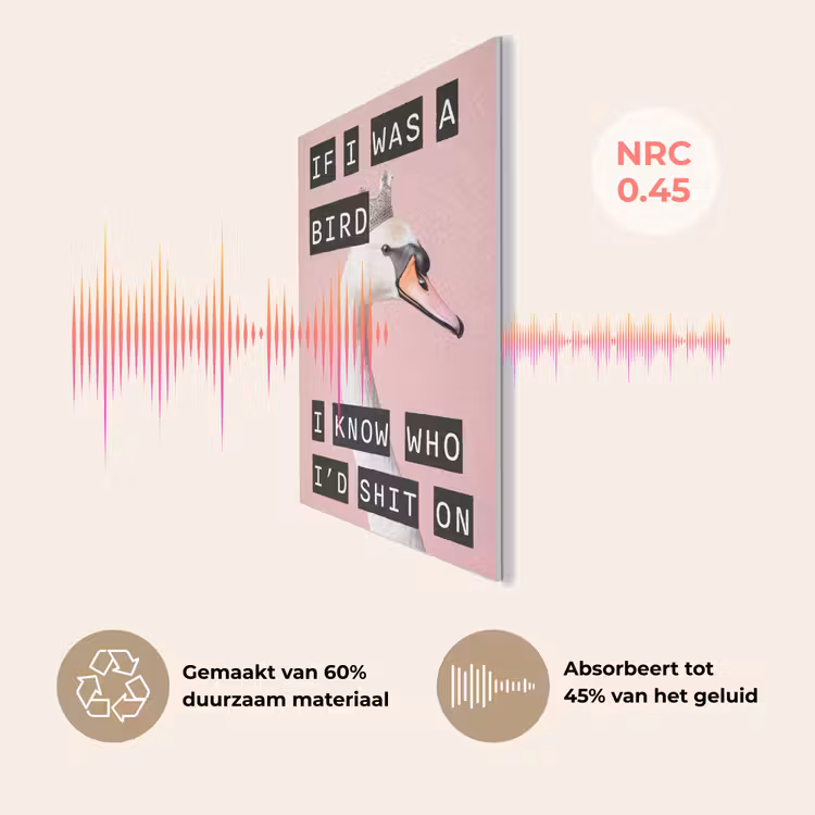 Zwaan - Vogel - Decoratie - Roze PET vilt klein -USP_NL