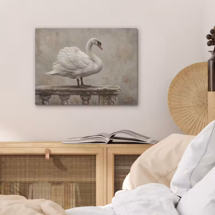 Zwaan - Elegant - Dieren - Wit PET vilt klein -sfeer3