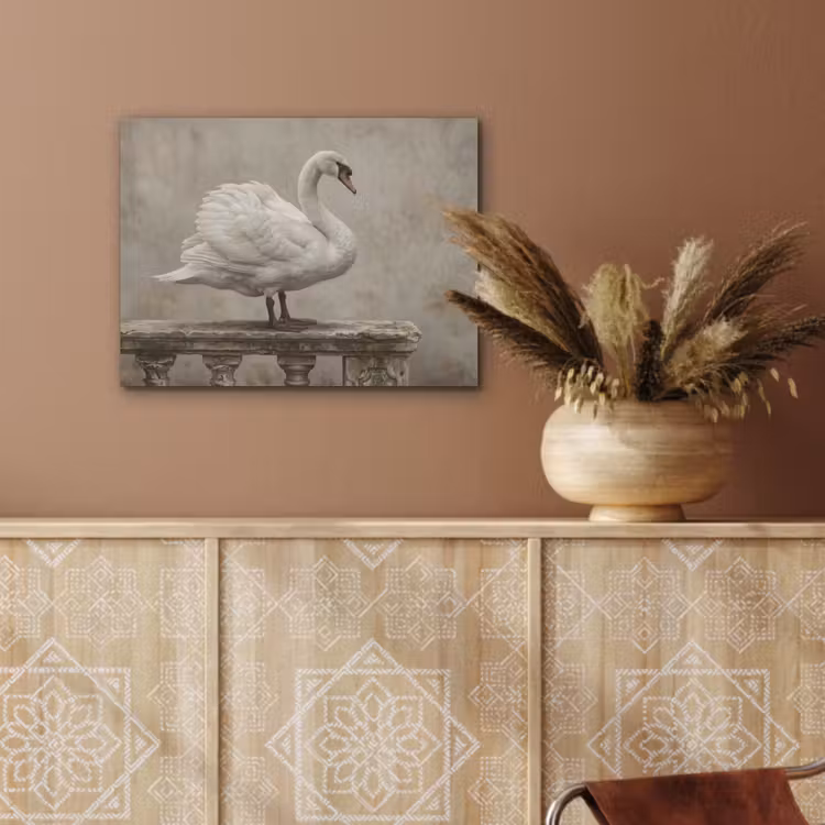 Zwaan - Elegant - Dieren - Wit PET vilt klein -sfeer4
