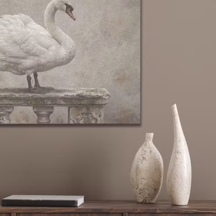 Zwaan - Elegant - Dieren - Wit PET vilt klein -sfeer6_closeup