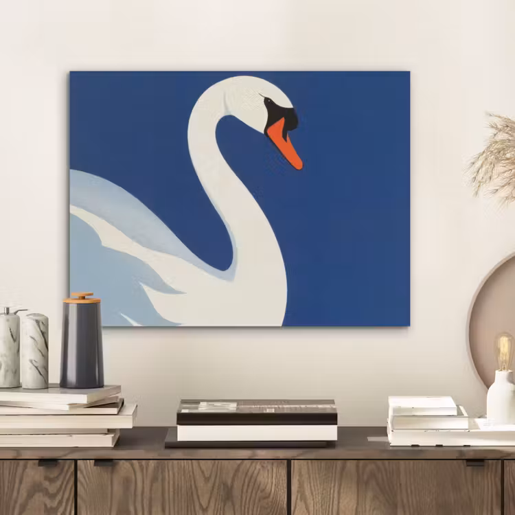 Zwaan - Wit - Snavel - Illustratie PET vilt klein -sfeer1