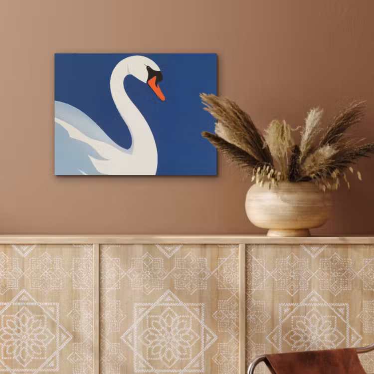 Zwaan - Wit - Snavel - Illustratie PET vilt klein -sfeer4