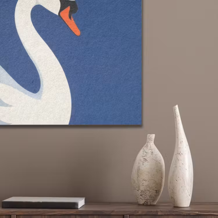Zwaan - Wit - Snavel - Illustratie PET vilt klein -sfeer6_closeup