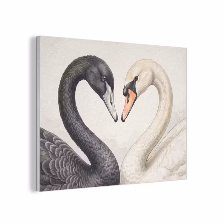 Zwanen - Hartvorm - Dieren PET vilt klein -3d