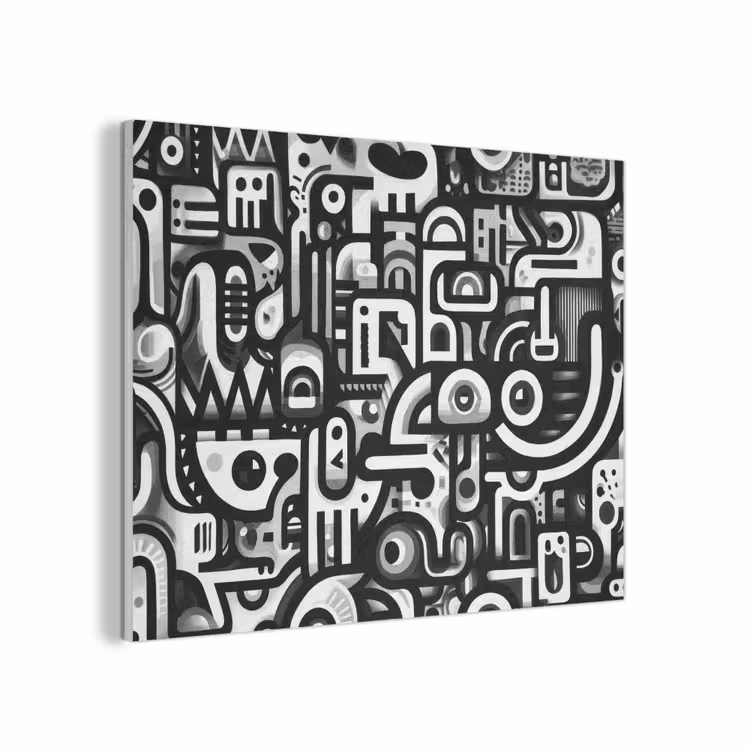 Symbolen - Abstract - Grafisch - Zwart PET vilt klein -3d