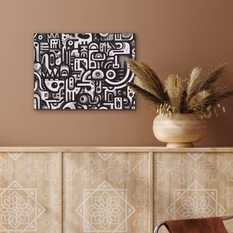 Symbolen - Abstract - Grafisch - Zwart PET vilt klein -sfeer4