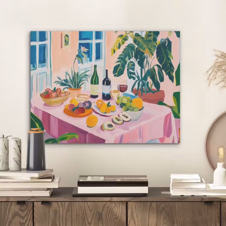 Tafel - Wijn - Fruit PET vilt klein -sfeer1