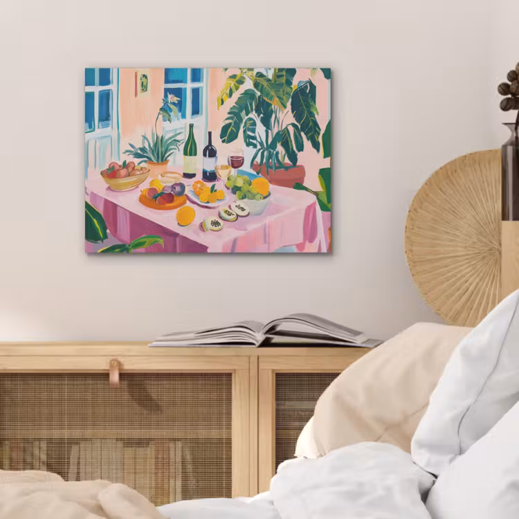 Tafel - Wijn - Fruit PET vilt klein -sfeer3