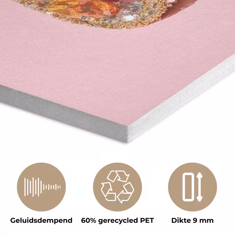 Taco - Kleurrijk - Edelstenen - Goud PET vilt klein -closeup_NL