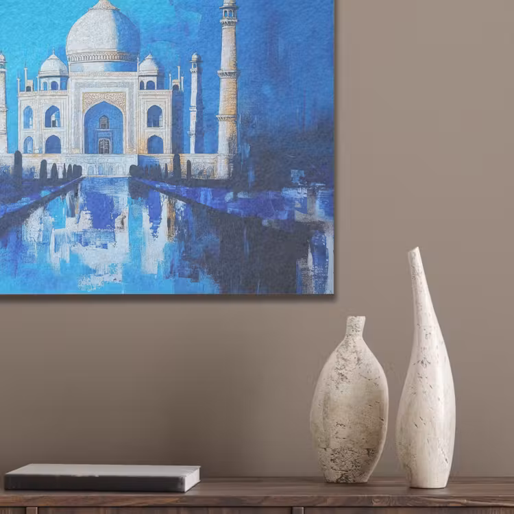 Taj Mahal - Ramadan - Blauw - Islamitische PET vilt klein -sfeer6_closeup