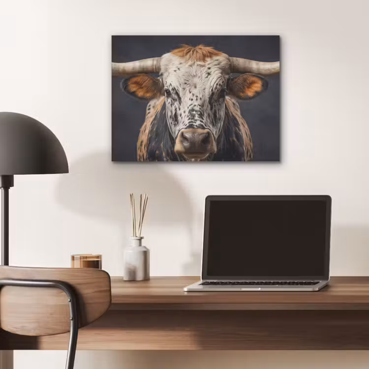 Stier - Kleurrijk - Hoorns PET vilt klein -sfeer5