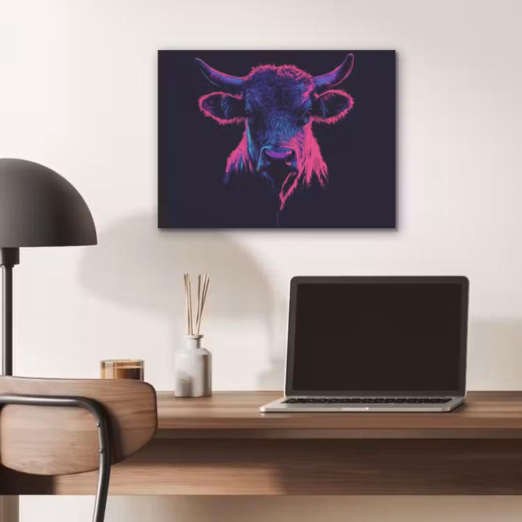 Stier - Neon - Zwart - Kleur PET vilt klein -sfeer5