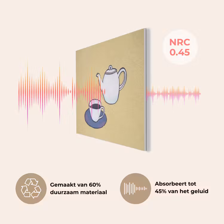 Theepot - Kopje - Beige - Illustratie PET vilt klein -USP_NL