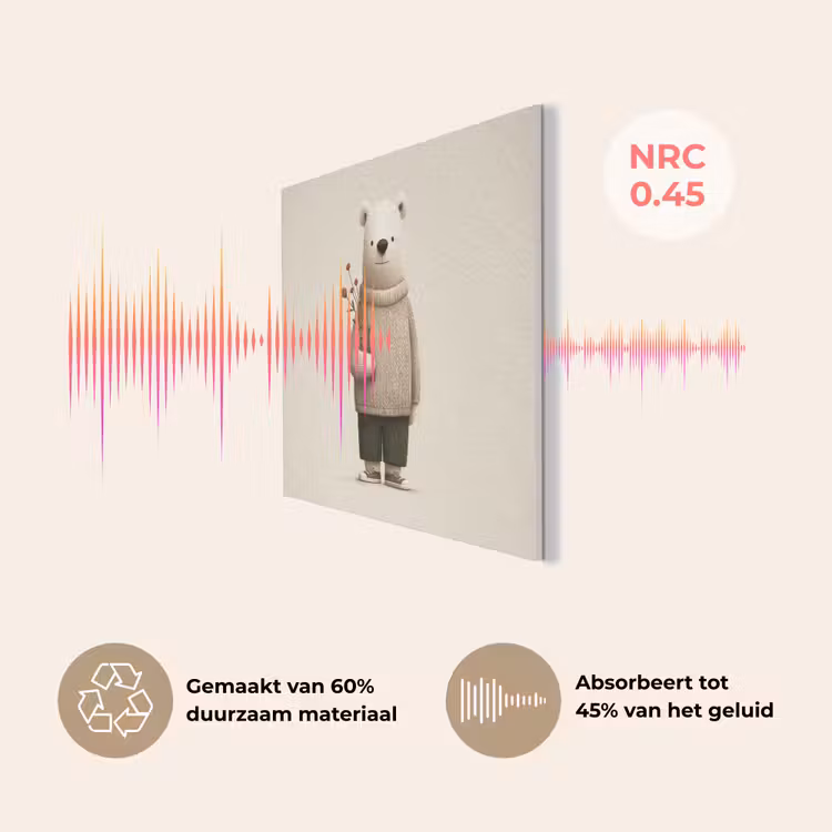 Knuffelbeer - Oranje bloemen - Vriendelijk PET vilt klein -USP_NL