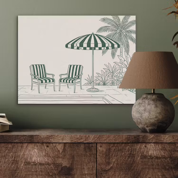 Terras - Illustratie - Groen PET vilt klein -sfeer2