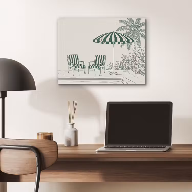 Terras - Illustratie - Groen PET vilt klein -sfeer5