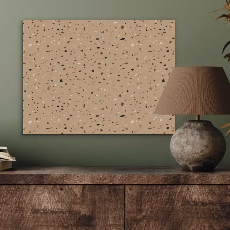 Terrazzo - Patroon - Beige PET vilt klein 837 -sfeer2