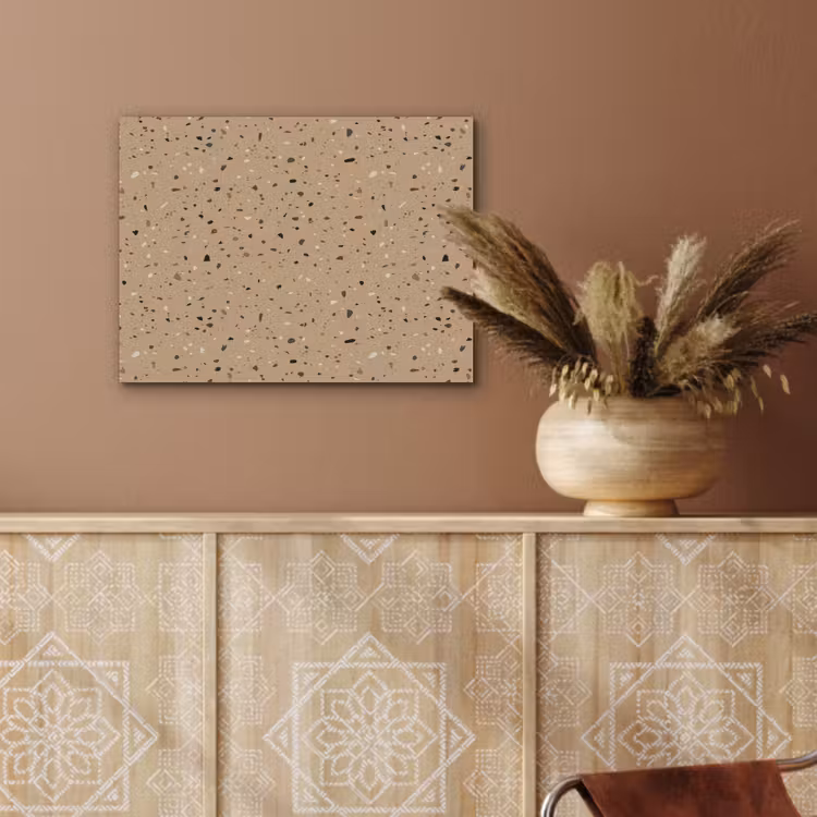 Terrazzo - Patroon - Beige PET vilt klein 837 -sfeer4