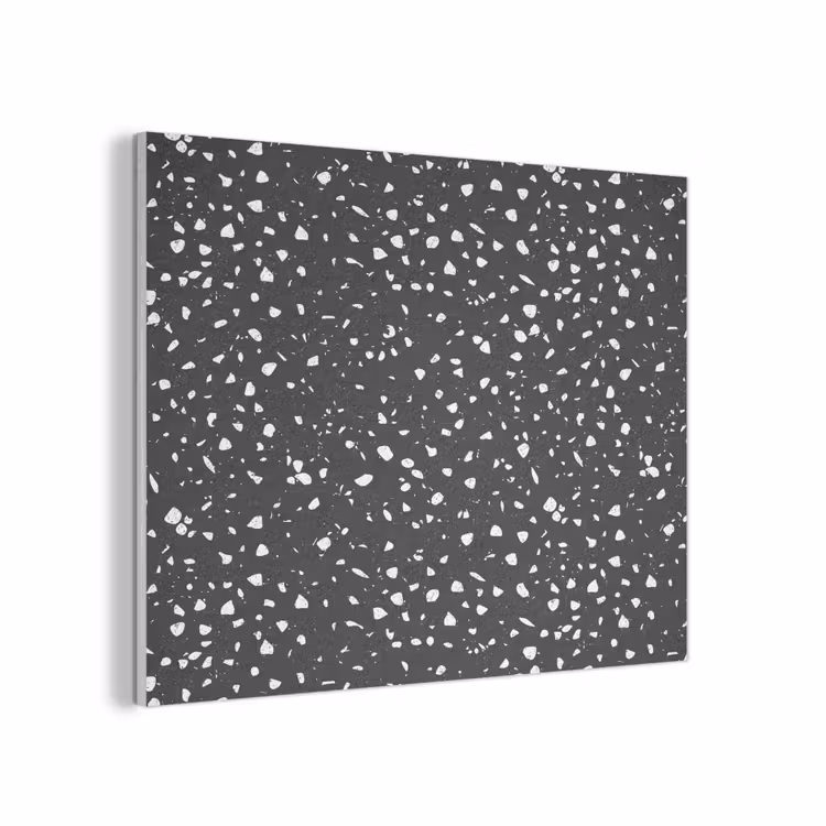 Terrazzo - Patroon - Zwart - Wit PET vilt klein 837 -3d