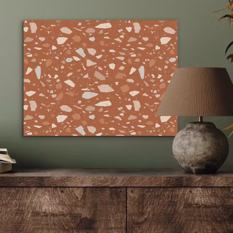 Terrazzo - Patroon - Klei PET vilt klein 837 -sfeer2