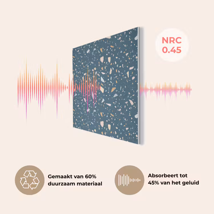 Terrazzo - Patroon - Kleurrijk - Diep blauw PET vilt klein 837 -USP_NL