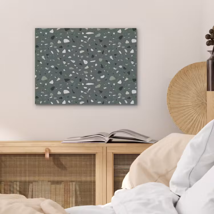 Terrazzo - Patroon - Kleurrijk - Groen PET vilt klein 837 -sfeer3