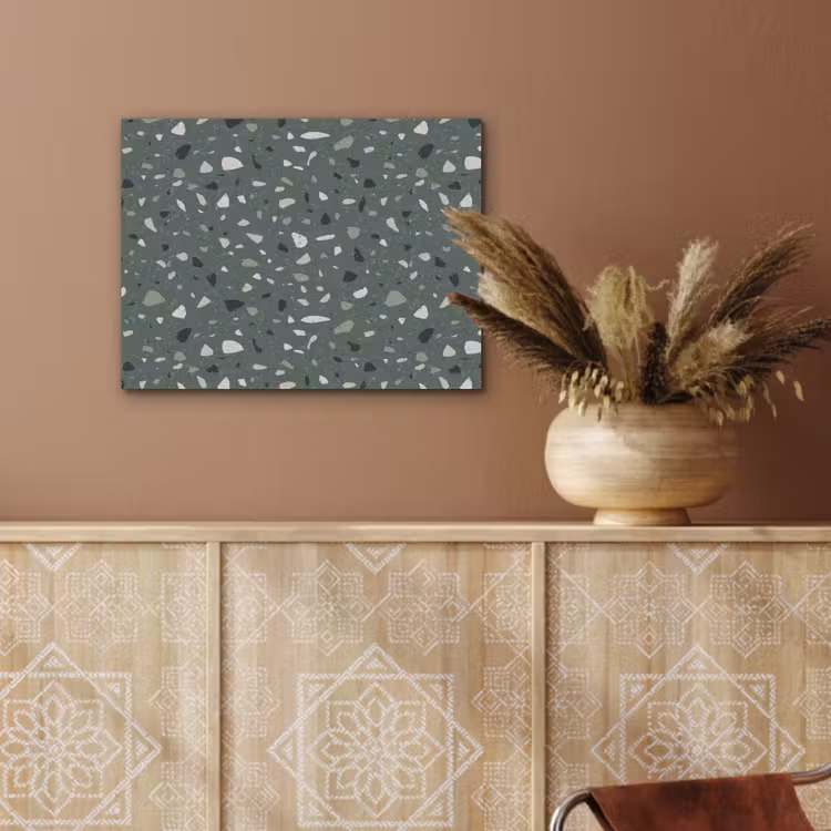 Terrazzo - Patroon - Kleurrijk - Groen PET vilt klein 837 -sfeer4
