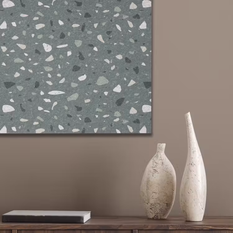 Terrazzo - Patroon - Kleurrijk - Groen PET vilt klein 837 -sfeer6_closeup