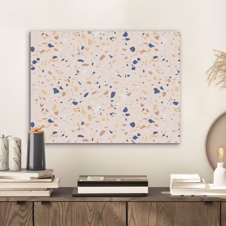 Terrazzo -  Patroon - Kleurrijk - Indigo PET vilt klein 837 -sfeer1