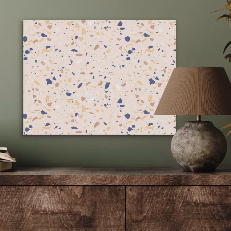 Terrazzo -  Patroon - Kleurrijk - Indigo PET vilt klein 837 -sfeer2