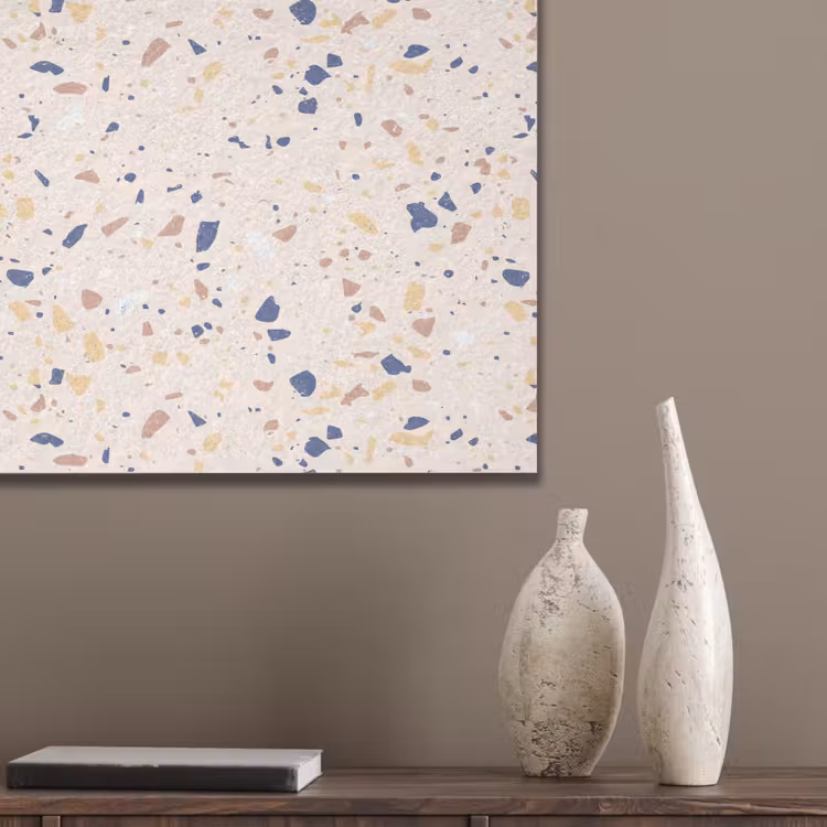 Terrazzo -  Patroon - Kleurrijk - Indigo PET vilt klein 837 -sfeer6_closeup