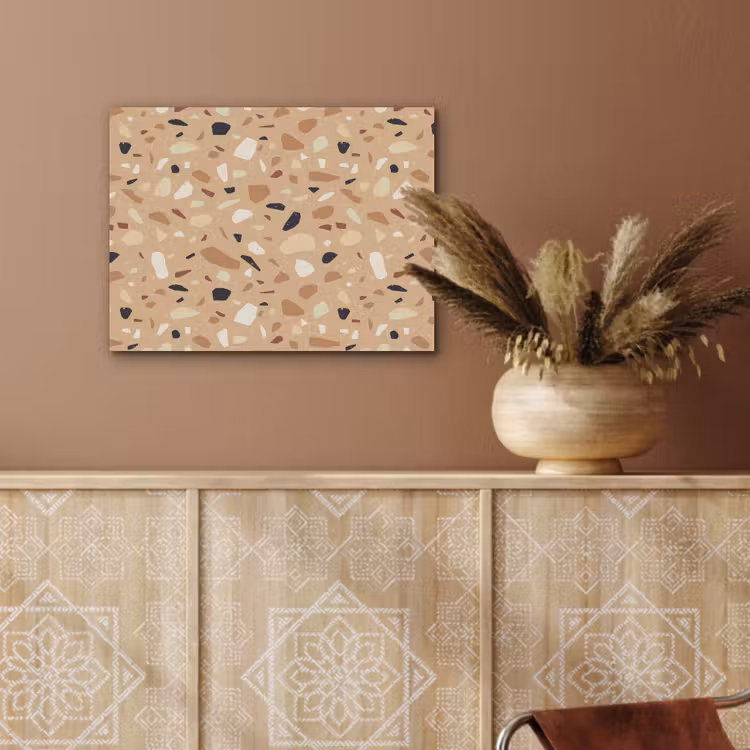 Terrazzo - Patroon - Kleurrijk - Oranje PET vilt klein 837 -sfeer4