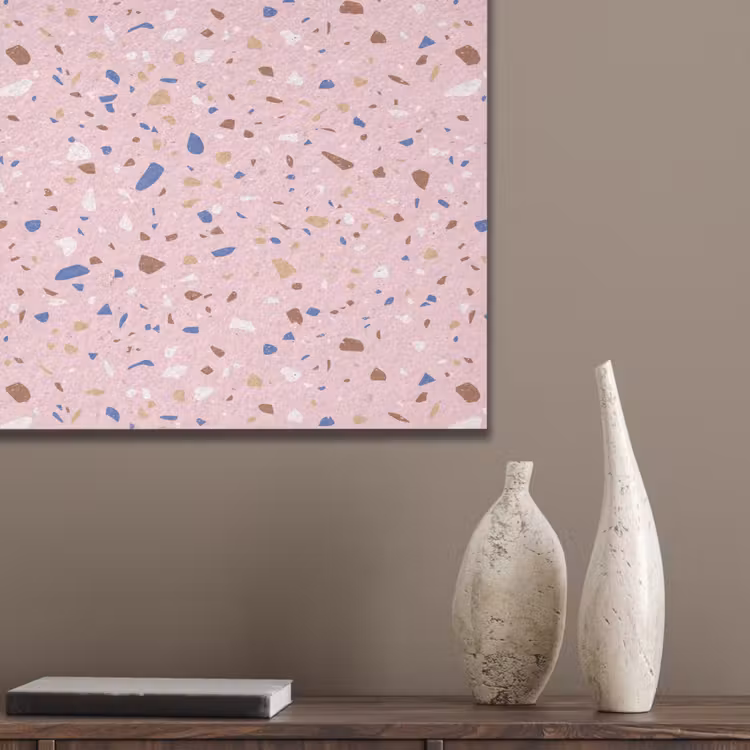 Terrazzo - Patroon - Kleurrijk - Roze PET vilt klein 837 -sfeer6_closeup