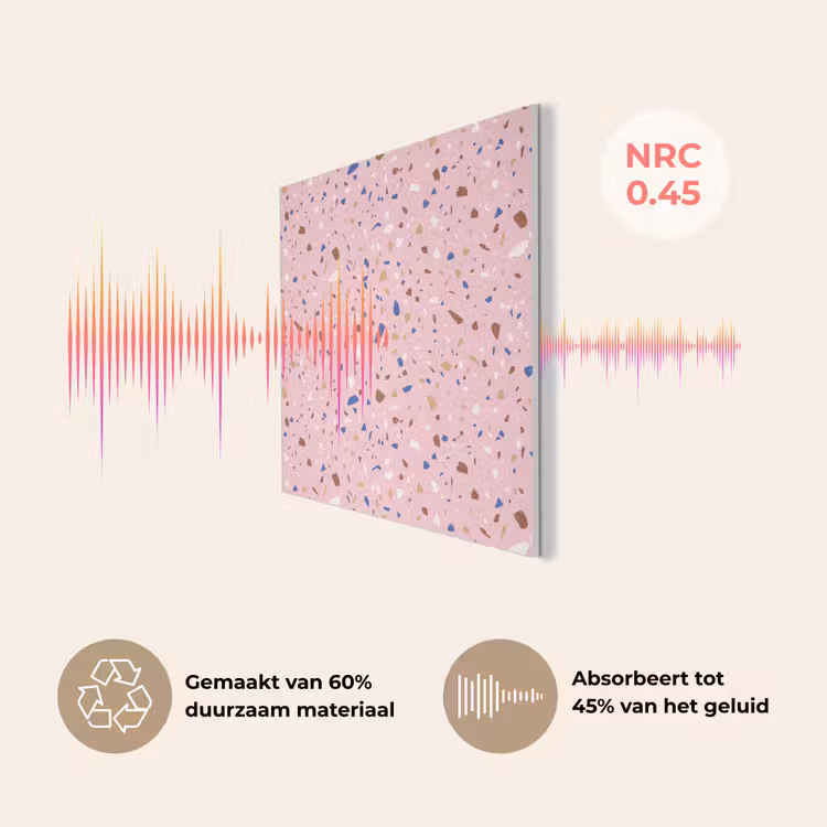 Terrazzo - Patroon - Kleurrijk - Roze PET vilt klein 837 -USP_NL