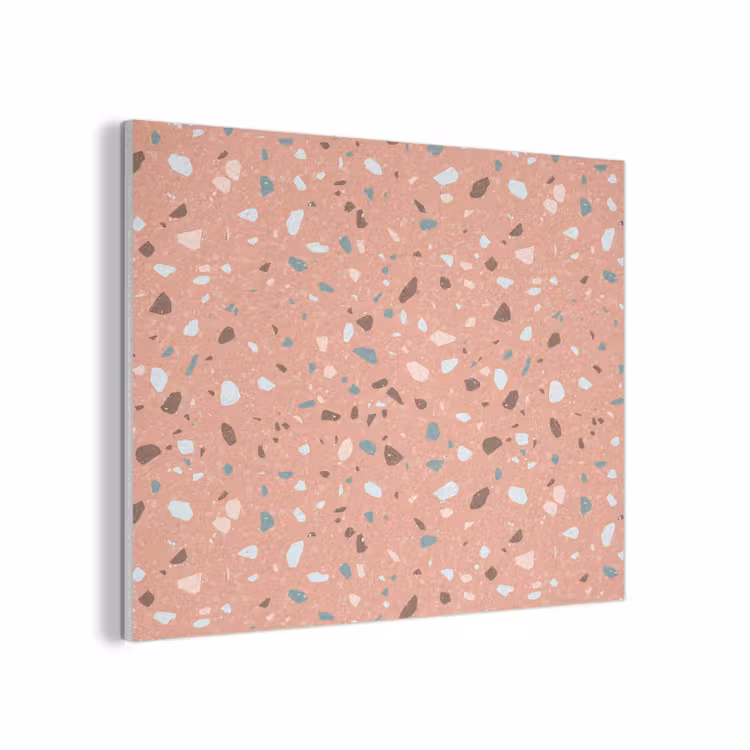 Terrazzo -  Patroon - Kleurrijk - Roze - Blauw PET vilt klein 837 -3d