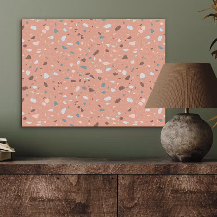 Terrazzo -  Patroon - Kleurrijk - Roze - Blauw PET vilt klein 837 -sfeer2