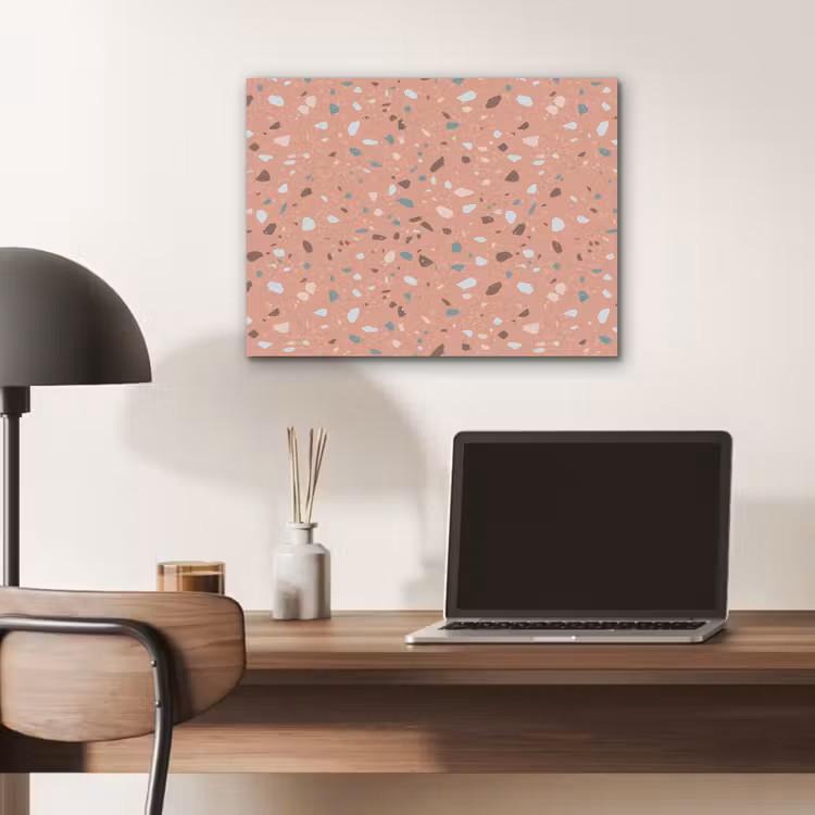 Terrazzo -  Patroon - Kleurrijk - Roze - Blauw PET vilt klein 837 -sfeer5