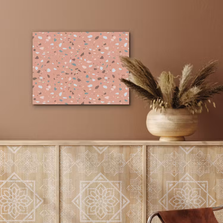 Terrazzo -  Patroon - Kleurrijk - Roze - Blauw PET vilt klein 837 -sfeer4