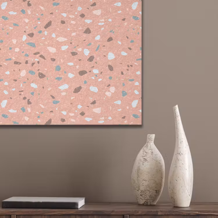 Terrazzo -  Patroon - Kleurrijk - Roze - Blauw PET vilt klein 837 -sfeer6_closeup