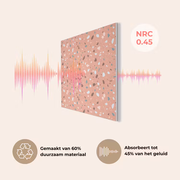Terrazzo -  Patroon - Kleurrijk - Roze - Blauw PET vilt klein 837 -USP_NL