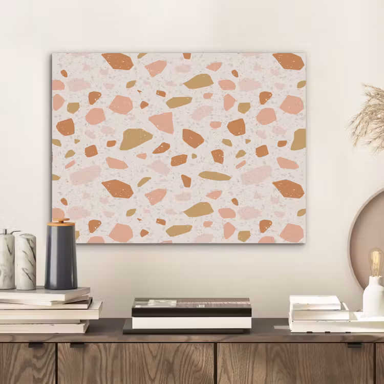 Terrazzo - Patroon - Kleurrijk - Zalm PET vilt klein 837 -sfeer1