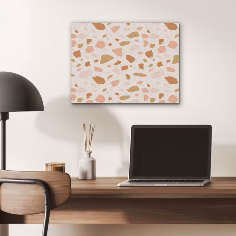 Terrazzo - Patroon - Kleurrijk - Zalm PET vilt klein 837 -sfeer5