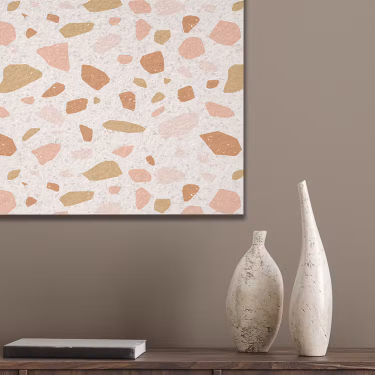 Terrazzo - Patroon - Kleurrijk - Zalm PET vilt klein 837 -sfeer6_closeup